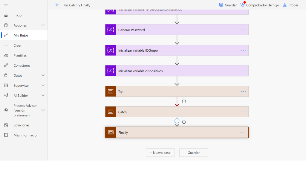 Cómo controlar los errores en Power Automate