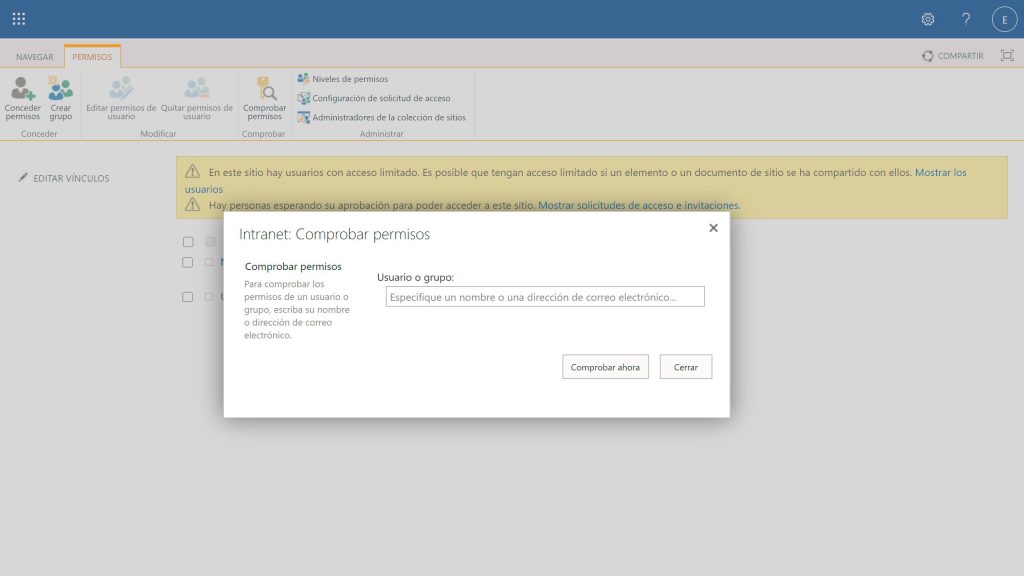 Cómo comprobar permisos en SharePoint